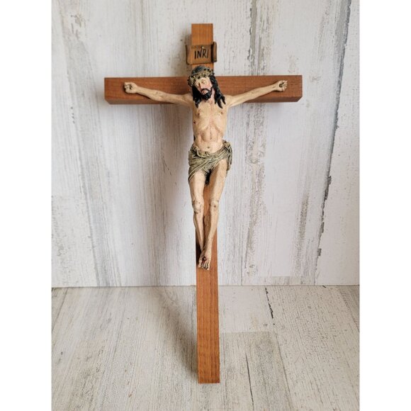 INRI cross Jesus crucifix hanging home decor wall religious - Picture 1 of 10